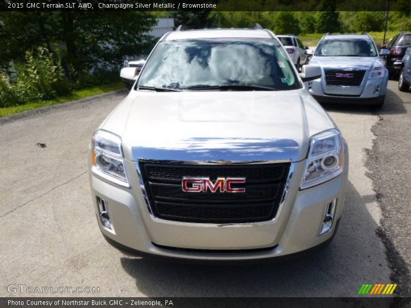 Champagne Silver Metallic / Brownstone 2015 GMC Terrain SLT AWD