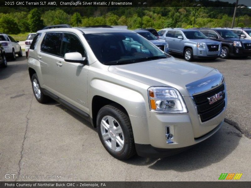 Champagne Silver Metallic / Brownstone 2015 GMC Terrain SLT AWD