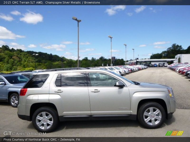Champagne Silver Metallic / Brownstone 2015 GMC Terrain SLT AWD