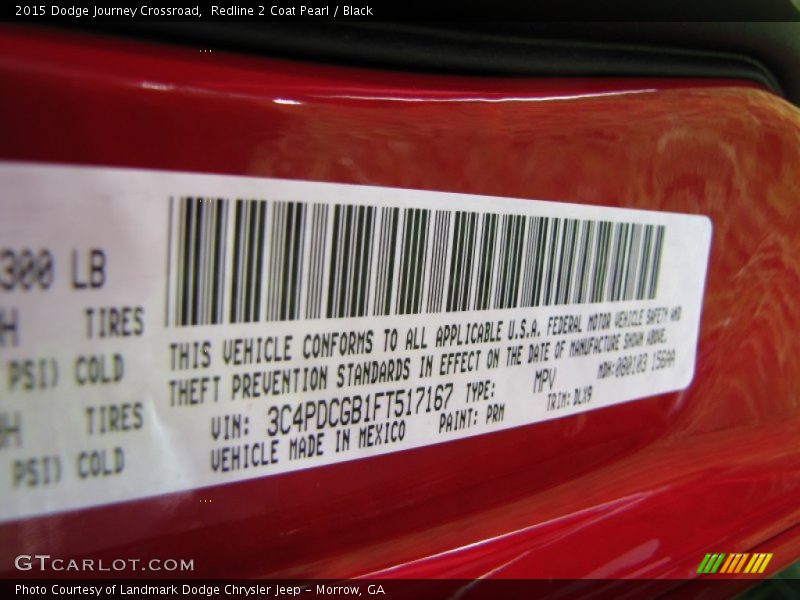 Redline 2 Coat Pearl / Black 2015 Dodge Journey Crossroad