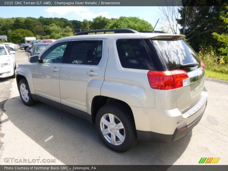 Champagne Silver Metallic / Brownstone 2015 GMC Terrain SLT AWD