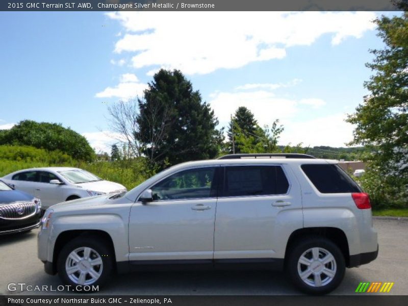 Champagne Silver Metallic / Brownstone 2015 GMC Terrain SLT AWD
