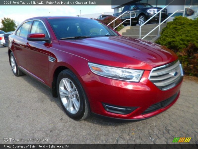 Ruby Red Metallic / Charcoal Black 2013 Ford Taurus SEL AWD