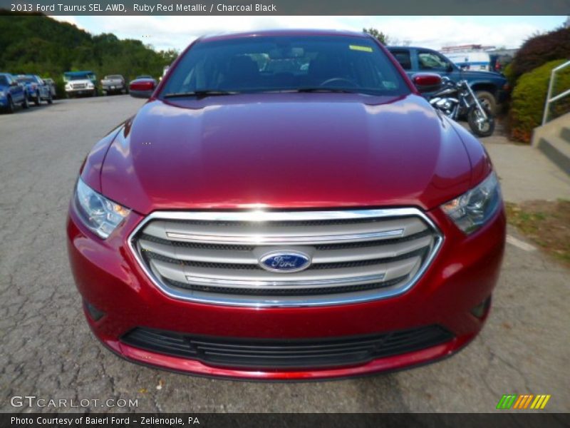 Ruby Red Metallic / Charcoal Black 2013 Ford Taurus SEL AWD