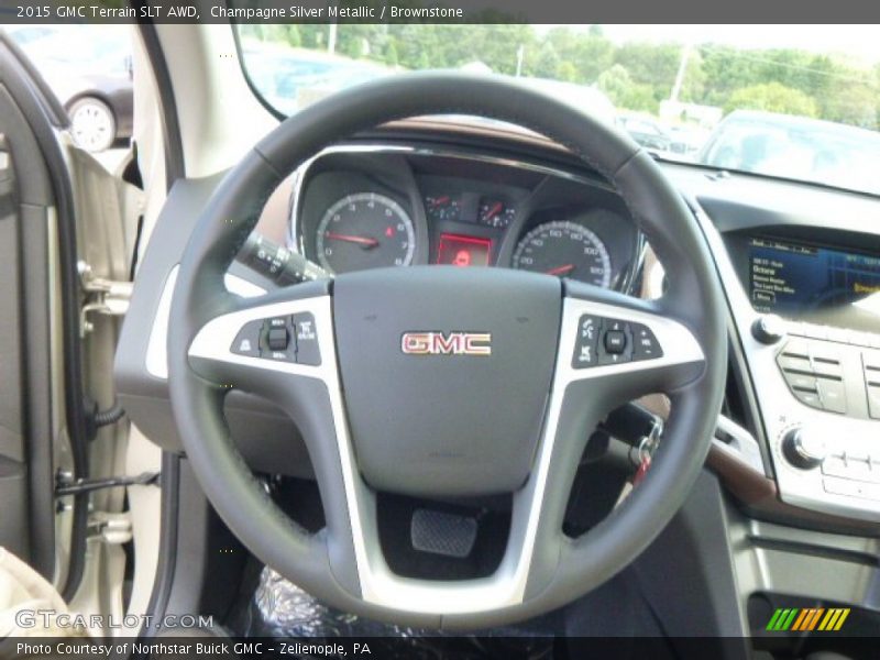 Champagne Silver Metallic / Brownstone 2015 GMC Terrain SLT AWD
