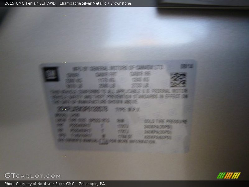 Champagne Silver Metallic / Brownstone 2015 GMC Terrain SLT AWD