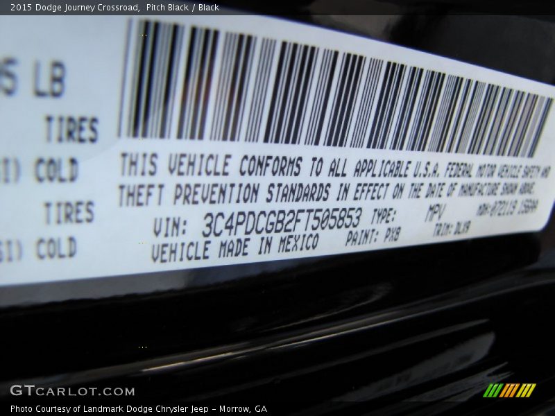 Pitch Black / Black 2015 Dodge Journey Crossroad