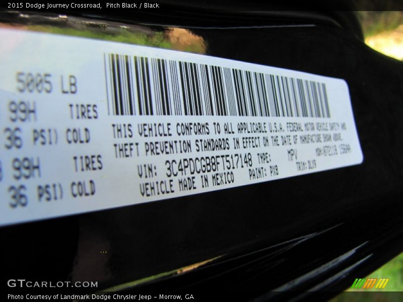 Pitch Black / Black 2015 Dodge Journey Crossroad