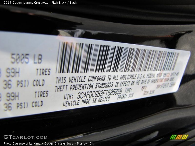 Pitch Black / Black 2015 Dodge Journey Crossroad