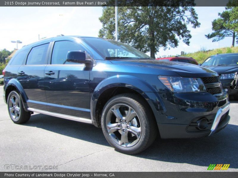 Fathom Blue Pearl / Black 2015 Dodge Journey Crossroad