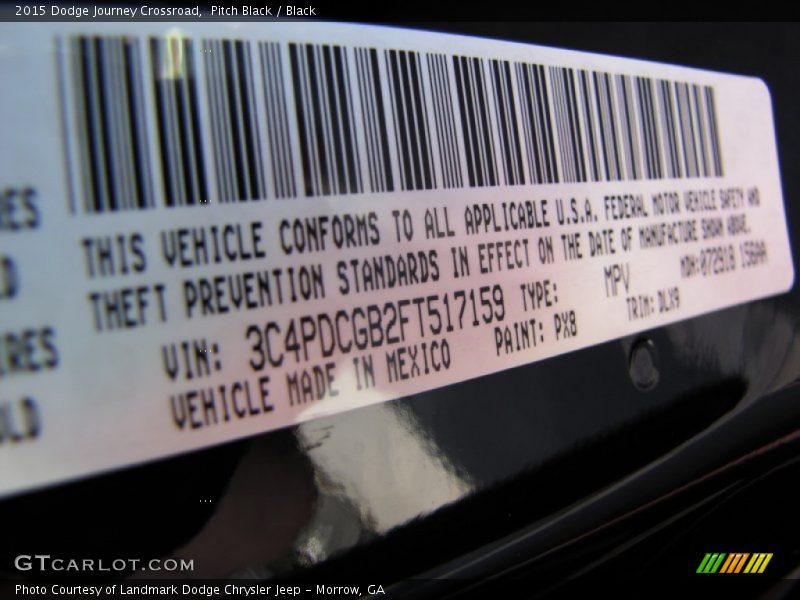 Pitch Black / Black 2015 Dodge Journey Crossroad