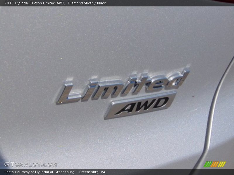 Diamond Silver / Black 2015 Hyundai Tucson Limited AWD