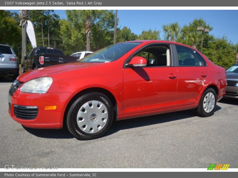 Salsa Red / Art Gray 2007 Volkswagen Jetta 2.5 Sedan