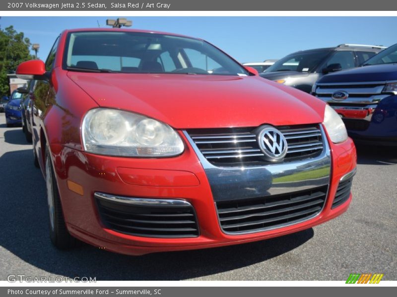 Salsa Red / Art Gray 2007 Volkswagen Jetta 2.5 Sedan