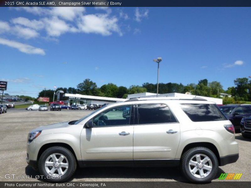 Champagne Silver Metallic / Ebony 2015 GMC Acadia SLE AWD