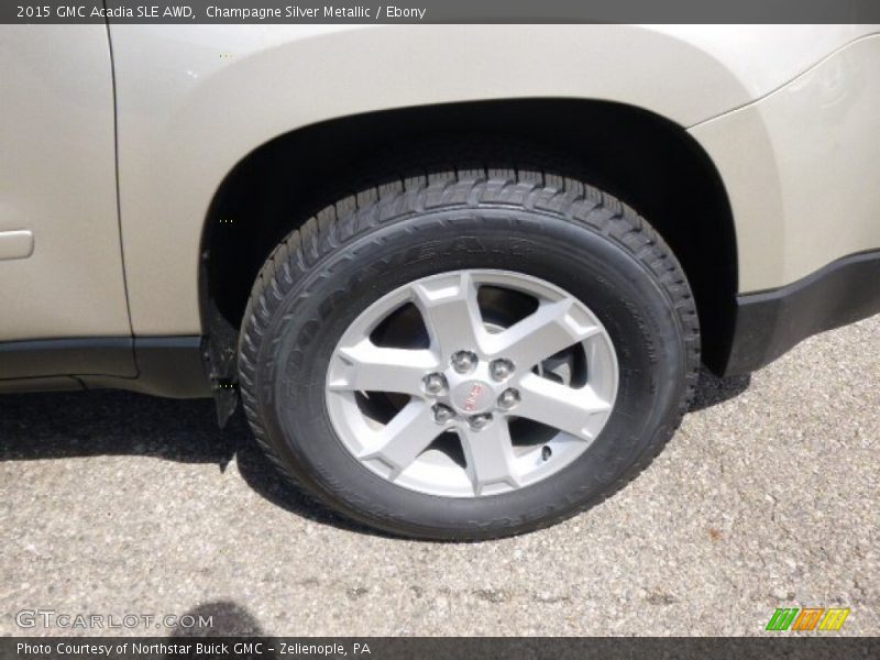 Champagne Silver Metallic / Ebony 2015 GMC Acadia SLE AWD