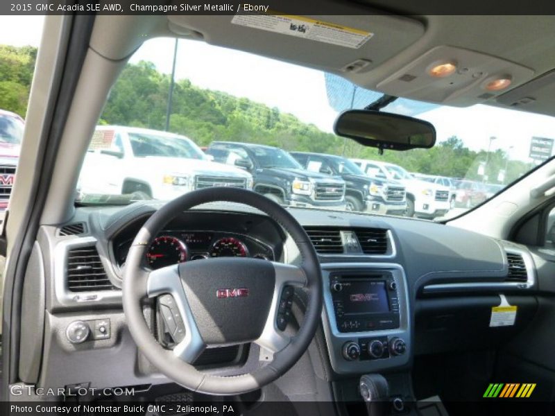 Champagne Silver Metallic / Ebony 2015 GMC Acadia SLE AWD