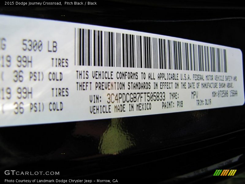 Pitch Black / Black 2015 Dodge Journey Crossroad