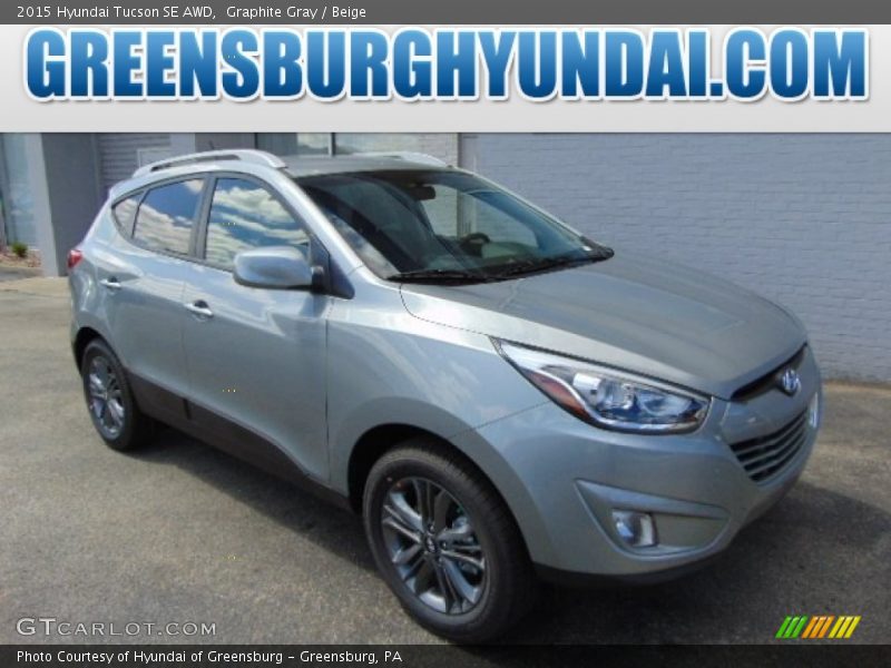 Graphite Gray / Beige 2015 Hyundai Tucson SE AWD