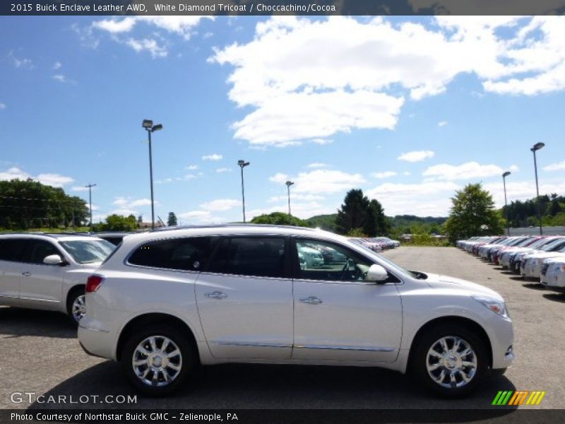 White Diamond Tricoat / Choccachino/Cocoa 2015 Buick Enclave Leather AWD