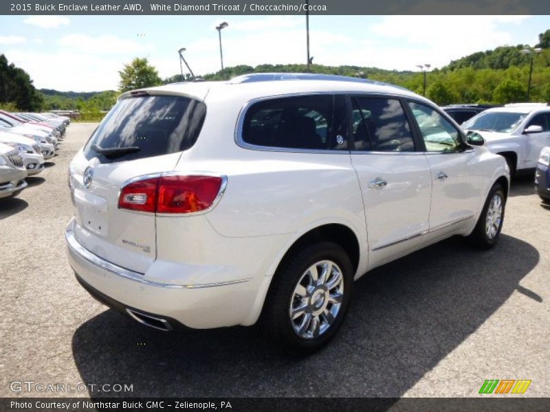 White Diamond Tricoat / Choccachino/Cocoa 2015 Buick Enclave Leather AWD