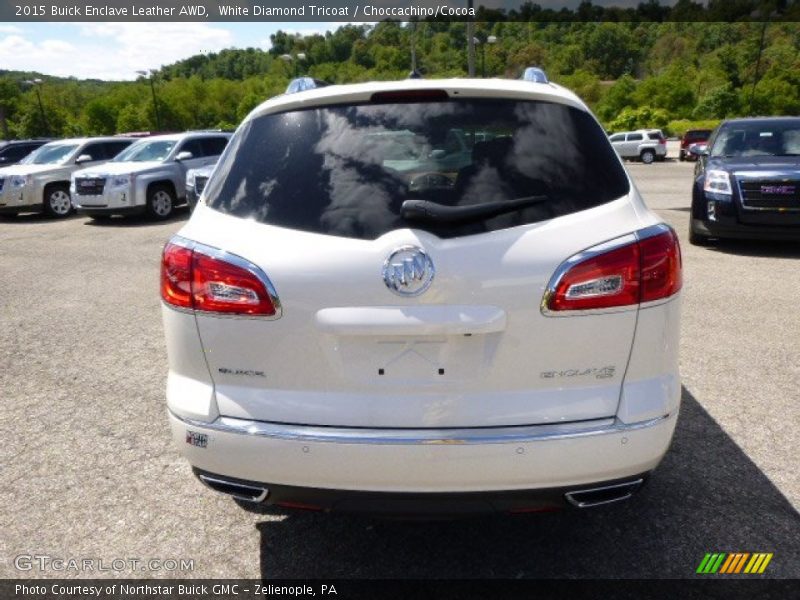 White Diamond Tricoat / Choccachino/Cocoa 2015 Buick Enclave Leather AWD