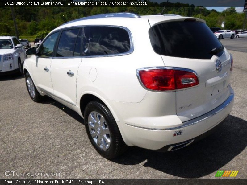 White Diamond Tricoat / Choccachino/Cocoa 2015 Buick Enclave Leather AWD