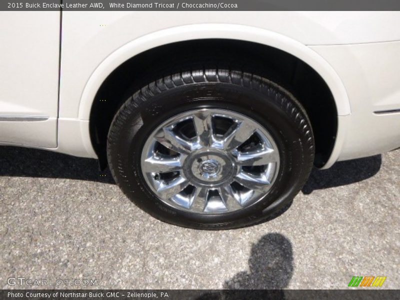White Diamond Tricoat / Choccachino/Cocoa 2015 Buick Enclave Leather AWD