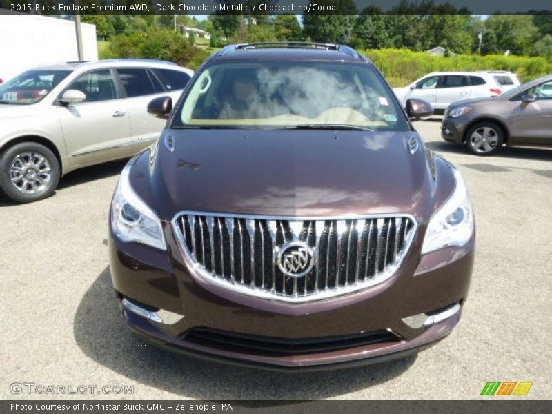 Dark Chocolate Metallic / Choccachino/Cocoa 2015 Buick Enclave Premium AWD