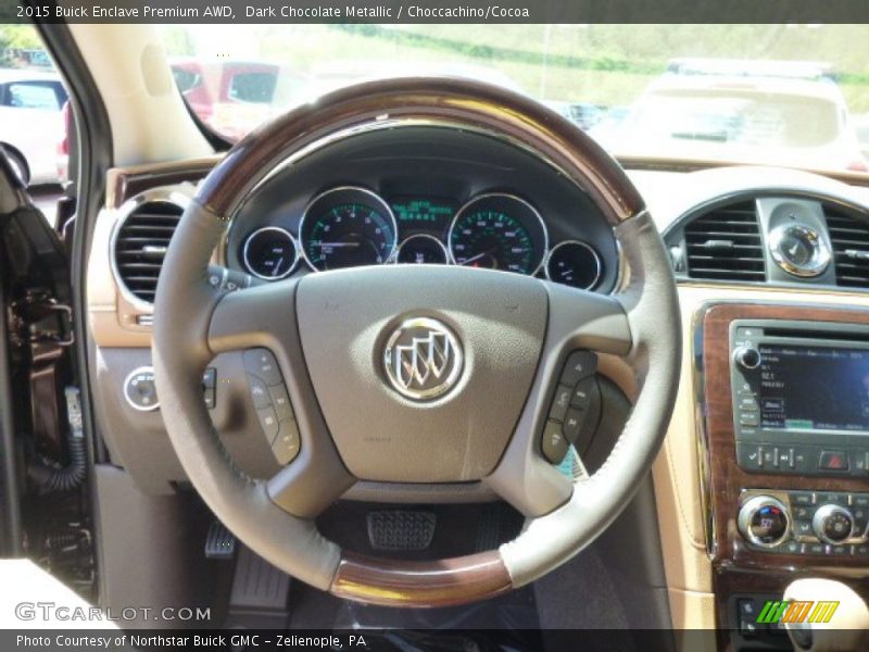 Dark Chocolate Metallic / Choccachino/Cocoa 2015 Buick Enclave Premium AWD