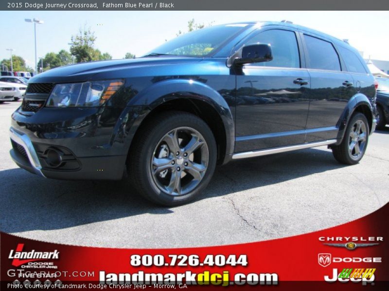 Fathom Blue Pearl / Black 2015 Dodge Journey Crossroad