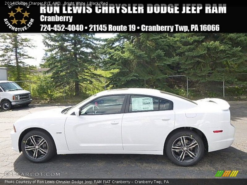 Bright White / Black/Red 2014 Dodge Charger R/T AWD