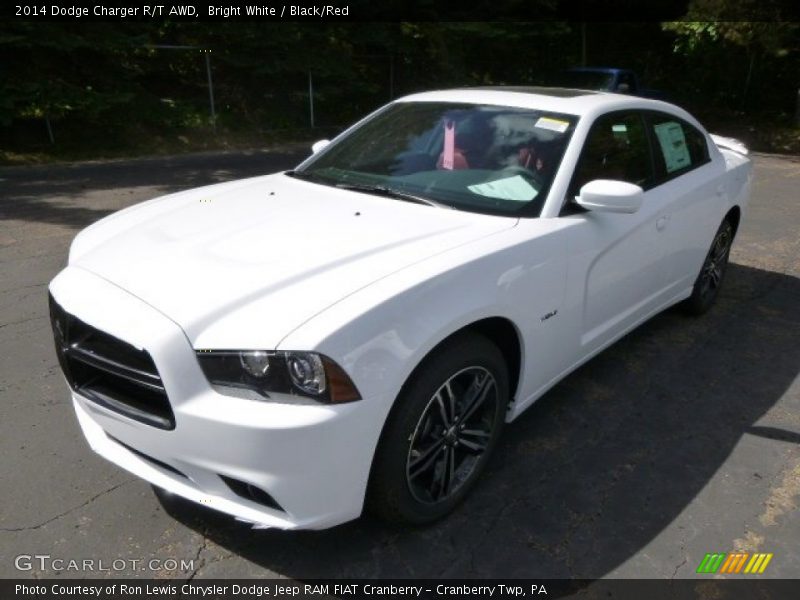 Bright White / Black/Red 2014 Dodge Charger R/T AWD