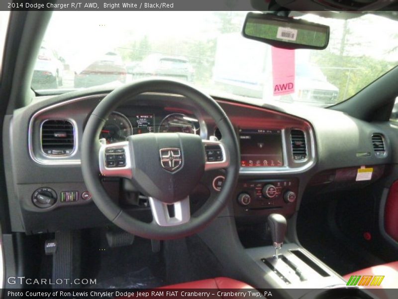 Bright White / Black/Red 2014 Dodge Charger R/T AWD