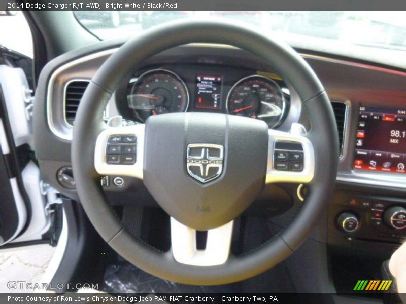Bright White / Black/Red 2014 Dodge Charger R/T AWD
