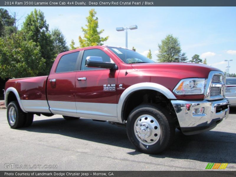 Deep Cherry Red Crystal Pearl / Black 2014 Ram 3500 Laramie Crew Cab 4x4 Dually
