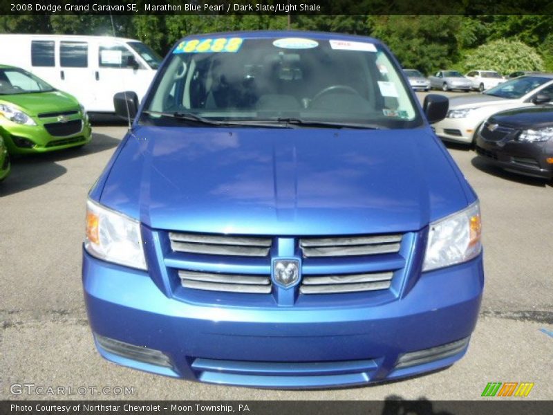 Marathon Blue Pearl / Dark Slate/Light Shale 2008 Dodge Grand Caravan SE