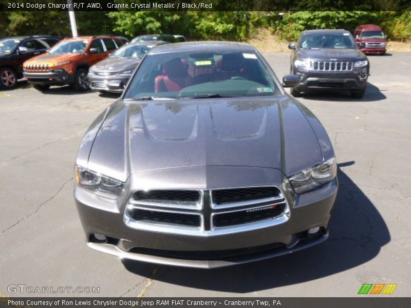Granite Crystal Metallic / Black/Red 2014 Dodge Charger R/T AWD