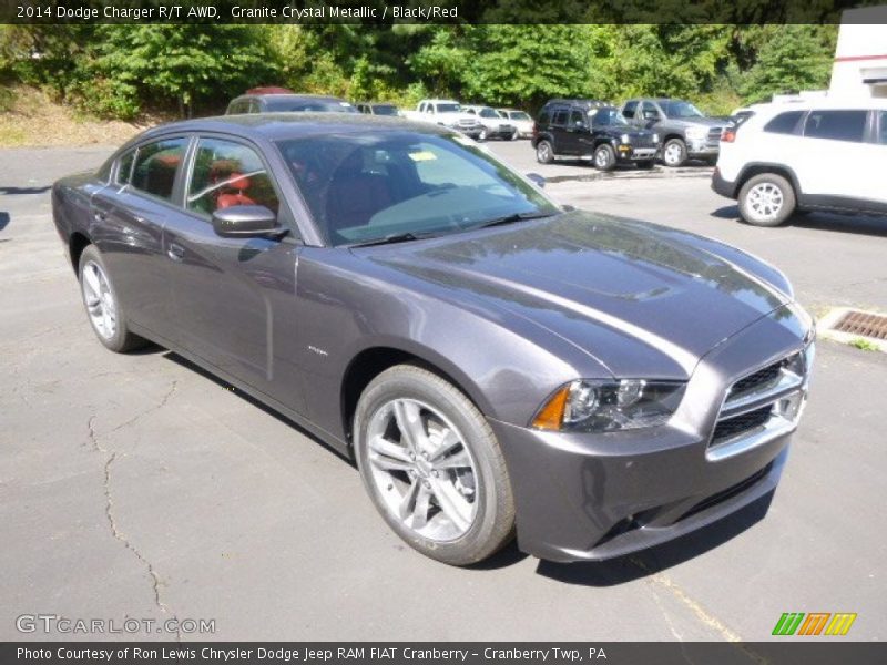 Granite Crystal Metallic / Black/Red 2014 Dodge Charger R/T AWD