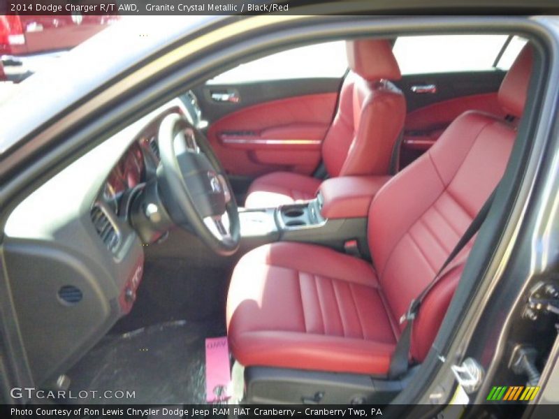 Granite Crystal Metallic / Black/Red 2014 Dodge Charger R/T AWD