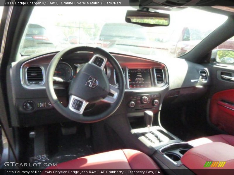 Granite Crystal Metallic / Black/Red 2014 Dodge Charger R/T AWD