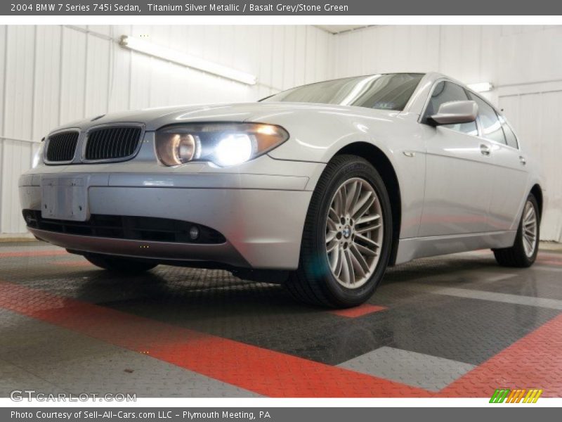 Titanium Silver Metallic / Basalt Grey/Stone Green 2004 BMW 7 Series 745i Sedan