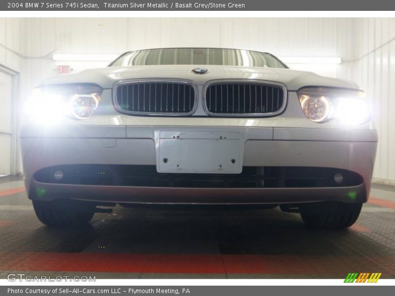 Titanium Silver Metallic / Basalt Grey/Stone Green 2004 BMW 7 Series 745i Sedan