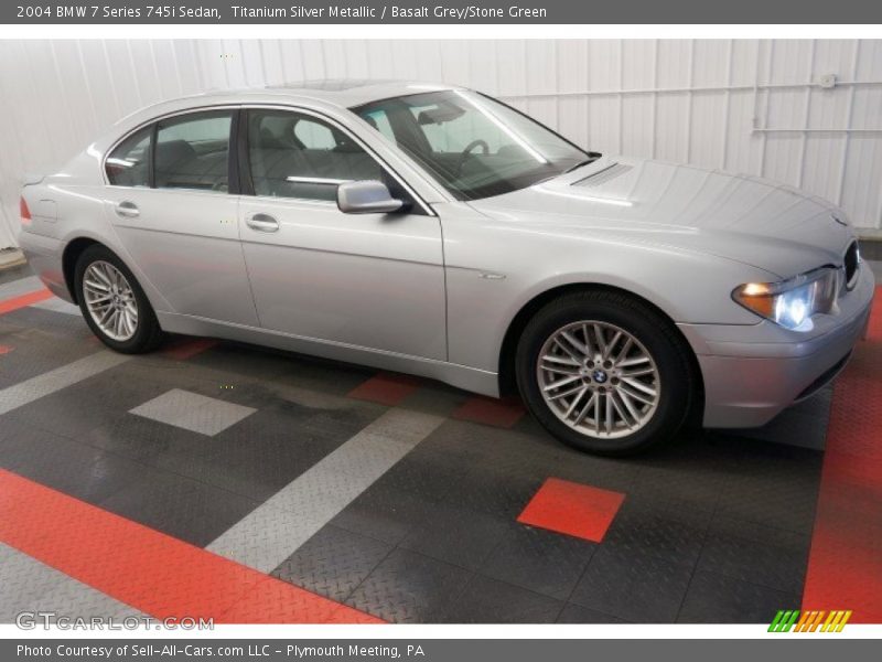 Titanium Silver Metallic / Basalt Grey/Stone Green 2004 BMW 7 Series 745i Sedan