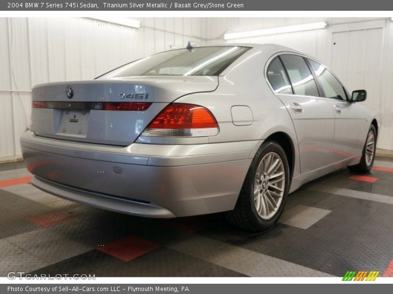 Titanium Silver Metallic / Basalt Grey/Stone Green 2004 BMW 7 Series 745i Sedan