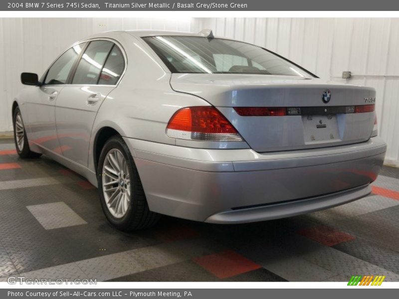 Titanium Silver Metallic / Basalt Grey/Stone Green 2004 BMW 7 Series 745i Sedan