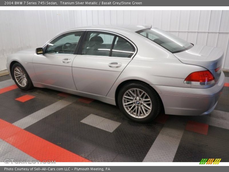 Titanium Silver Metallic / Basalt Grey/Stone Green 2004 BMW 7 Series 745i Sedan