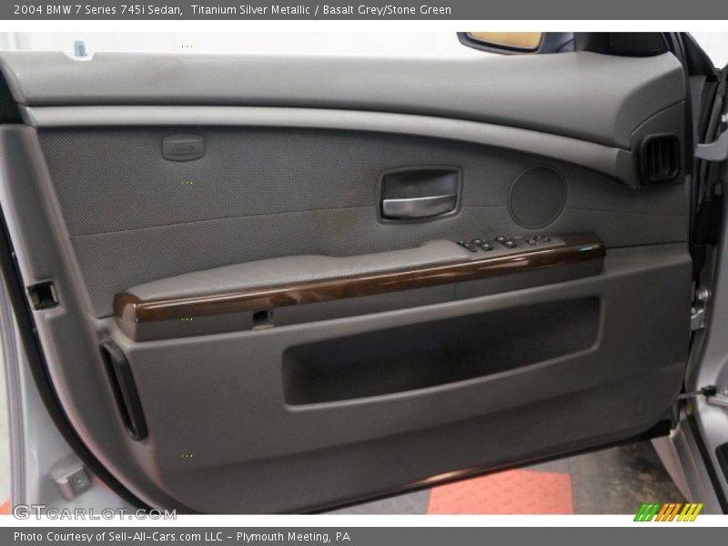 Titanium Silver Metallic / Basalt Grey/Stone Green 2004 BMW 7 Series 745i Sedan