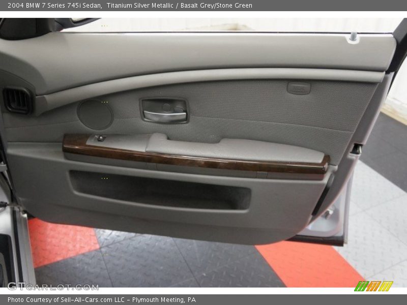 Titanium Silver Metallic / Basalt Grey/Stone Green 2004 BMW 7 Series 745i Sedan