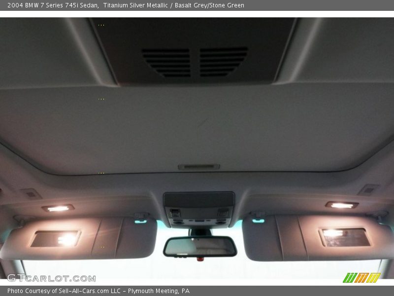 Titanium Silver Metallic / Basalt Grey/Stone Green 2004 BMW 7 Series 745i Sedan